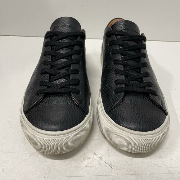 Beckett Simonon Shoes Trainers Black Pebbled Leather Men’s 9.5 Sneakers - Picture 3 of 10